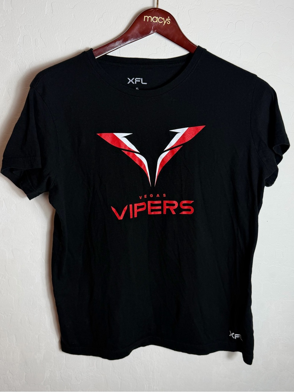 Vegas Vipers XFL Black T‑Shirt - Red Logo
